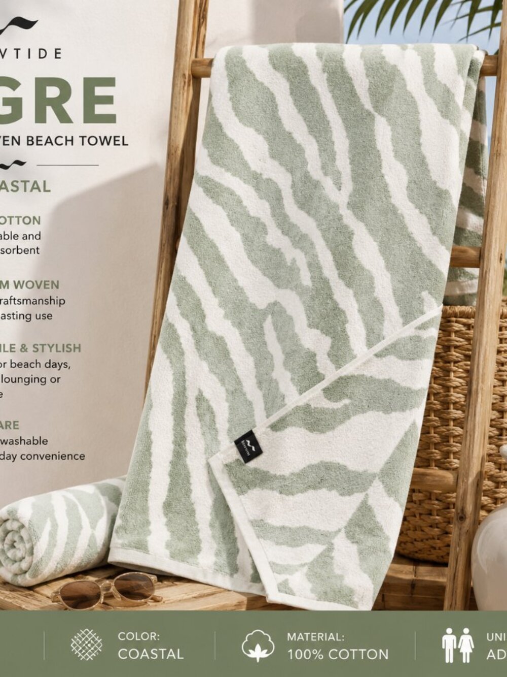 Slowtide Tigre Premium Woven Beach Towel